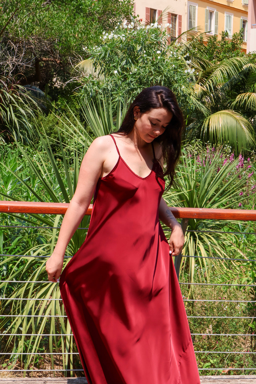 ROBE LONGUE BORDEAU