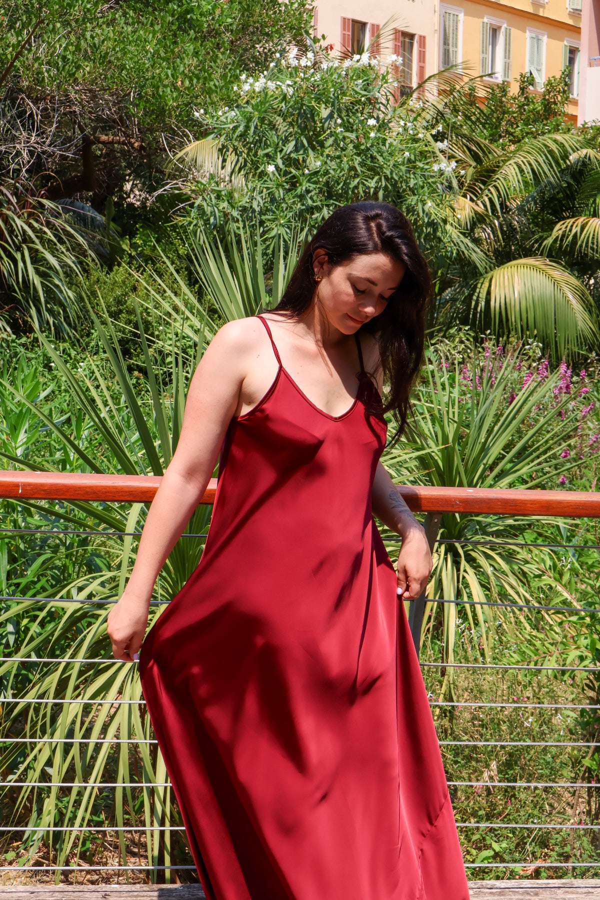 ROBE LONGUE BORDEAU