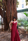 ROBE LONGUE BORDEAU